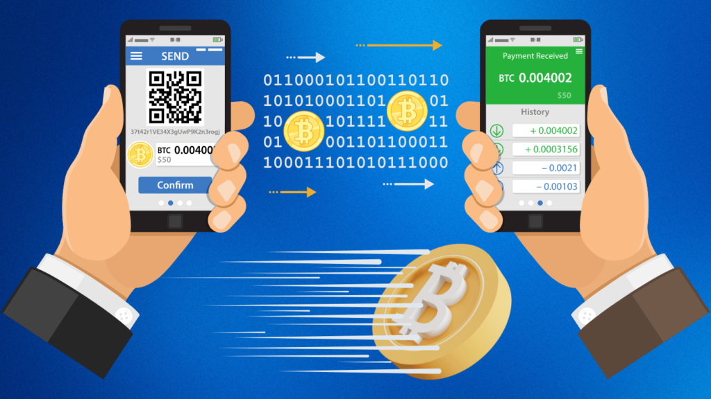 خصائص عملة البيتكوين, سرعة تحويل عملة البيتكوين (Bitcoin) بين المستخدمين في شبكة البلوكشين (Blockchain). Bitcoin Transaction Speed